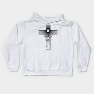 Christian cross and dove - a symbol of the Spirit Kids Hoodie